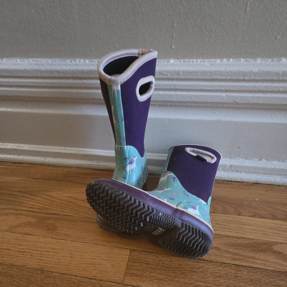 Kids Oaki Purple and Blue Rain Boots